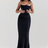 Vestido Maxi Drapado Corset Sin Tirantes Emily