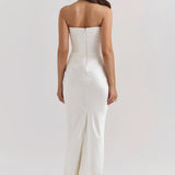 Vestido Maxi Drapado Corset Sin Tirantes Emily