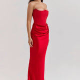 Vestido Maxi Drapado Corset Sin Tirantes Emily