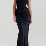Vestido Maxi Drapado Corset Sin Tirantes Emily