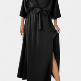 Vestido Milly Elegante con Lazo y Abertura
