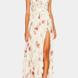 Vestido Maxi Luna con Corsé Floral y Silueta Sofisticada