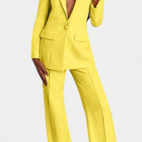 Conjunto de Blazer Ajustado y Pantalones de Pierna Ancha Marnie