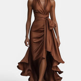 Stephanie | Vestido Maxivestido de Satén Dramático