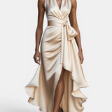 Stephanie | Vestido Maxivestido de Satén Dramático