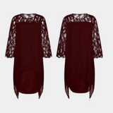Vestido Yana Talla Grande con Mangas de Encaje