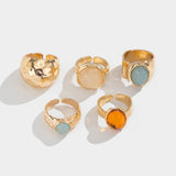 Conjunto de Anillos Abiertos con Rhinestones