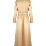 Vestidos Maxi de Color Sólido con Pliegues y Cintura Alta en A