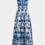 Vestido A-Line con Estampado Floral Shante y Cuello Solapa