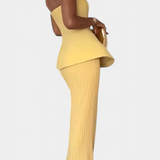 Conjunto Plisado de Dos Piezas Clarita Sin Tirantes