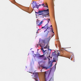 Vestido Floral Abigail Largo con Una Manga