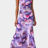 Vestido Floral Abigail Largo con Una Manga