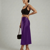 Falda Midi de Amatista Púrpura