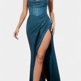 Vestido Armoni de Sirena con Cuerpo de Corsé y Tirantes Finos