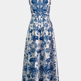 Vestido A-Line con Estampado Floral Shante y Cuello Solapa