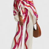 Conjunto de Dos Piezas Sybella con Top Off-the-Shoulder y Pantalones Anchos Estampados