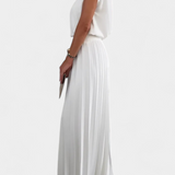 Conjunto Liora de Dos Piezas con Top Estructurado y Pantalones Plisados