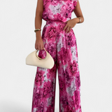 Conjunto Liora de Dos Piezas con Top Estructurado y Pantalones Plisados