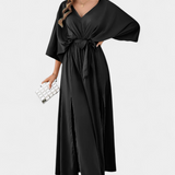 Vestido Milly Elegante con Lazo y Abertura
