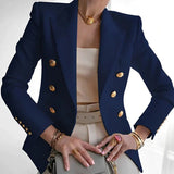 Blazer de mujer de doble botonadura con botones dorados