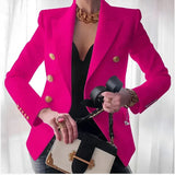 Blazer de mujer de doble botonadura con botones dorados