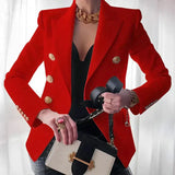 Blazer de mujer de doble botonadura con botones dorados