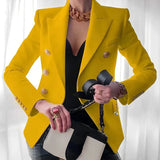 Blazer de mujer de doble botonadura con botones dorados