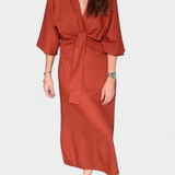 Vestido Casual Ainhoa con Nudo Frontal y Escote en V