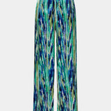 Pantalones Rectos de Cintura Alta Inna con Estampado de Mármol