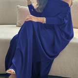 Vestidos Maxis Sólidos de Color con Botones Sueltos H-Line