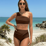 Traje de Baño Marrón de Dos Piezas