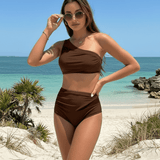 Traje de Baño Marrón de Dos Piezas