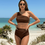 Traje de Baño Marrón de Dos Piezas