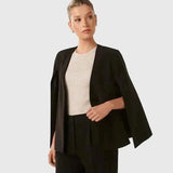 Claire – Elegante blazer capa para damas con corte fluido y abertura en las mangas