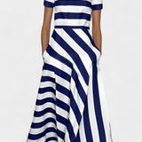 Vestido Maxi Lustra con Corte Fluido y Caída Relajada