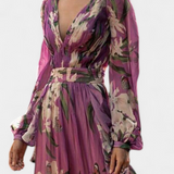 Vestido Casual de Malla Floral Roselle con Escote en V