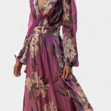 Vestido Casual de Malla Floral Roselle con Escote en V