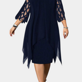 Vestido Yana Talla Grande con Mangas de Encaje
