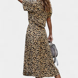 Vestido Midi Rovena con Lunares, Cuello Camisa y Cintura Ajustable