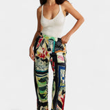 Pantalones rectos de talle alto Maple con estampado floral