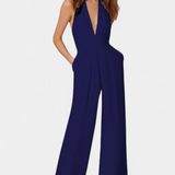 Mono de Pierna Ancha Lila con Elegancia Ligera