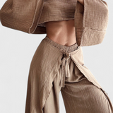 Conjunto Elsie Fluid con Kimono y Pantalones Cruzados