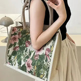Bolsa de Yute Taila con Estampado Floral y Diseño Ecológico