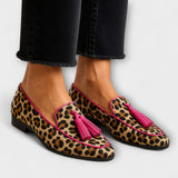 Zapatillas Lana Impresas con Borlas Decorativas