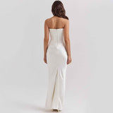 Elegante vestido maxi con corsé