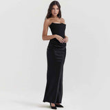 Elegante vestido maxi con corsé