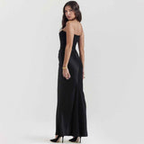 Elegante vestido maxi con corsé