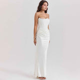 Elegante vestido maxi con corsé