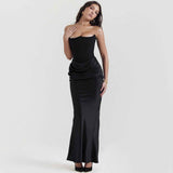 Elegante vestido maxi con corsé