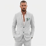 Emilio | Traje de Lino de Corte Relajado Hombre Solapa Clásica